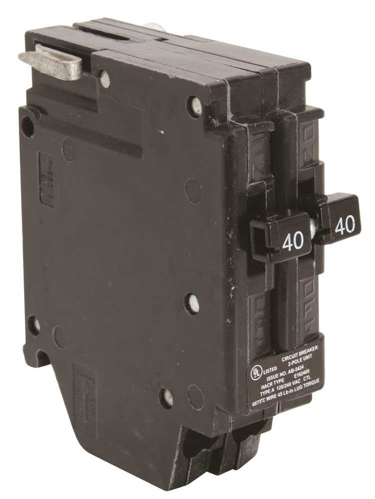 Connecticut Electric Type A 2-pole Breaker, 1", 120-240 Vac, 40 Amps