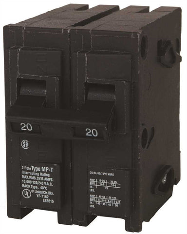 Qp Plug In 2 Pole Breaker 20 Amp