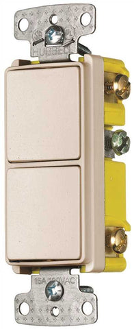 Rocker Single Pole Combo 2 X 15 Amp Switch Almond