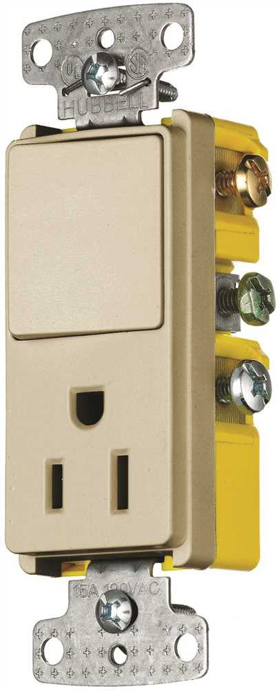 Rocker Combo Switch And Receptacle 15a Ivory