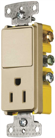 Rocker Combo 3 Way Switch And Receptacle Ivory