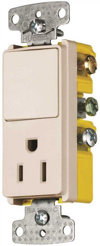 Rocker Combo 3 Way Switch And Receptacle Almond