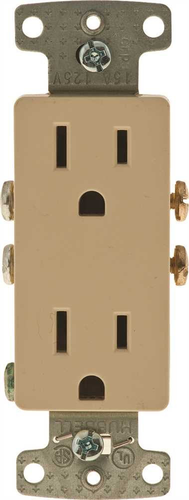 Decorator Receptacle Self Grounding 15 Amps Ivory