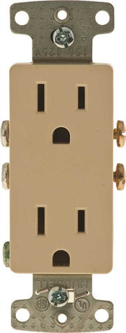 Decorator Receptacle Self Grounding 15 Amps Ivory