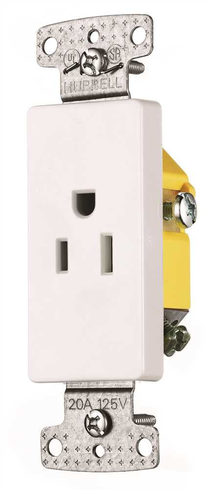 Decorator Receptacle Single Self Grounding 15a White