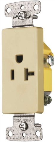 Decorator Receptacle Single Self Grounding 20 Amps Ivory