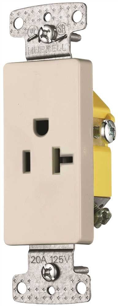 Decorator Receptacle Single Self Grounding 20a Almond