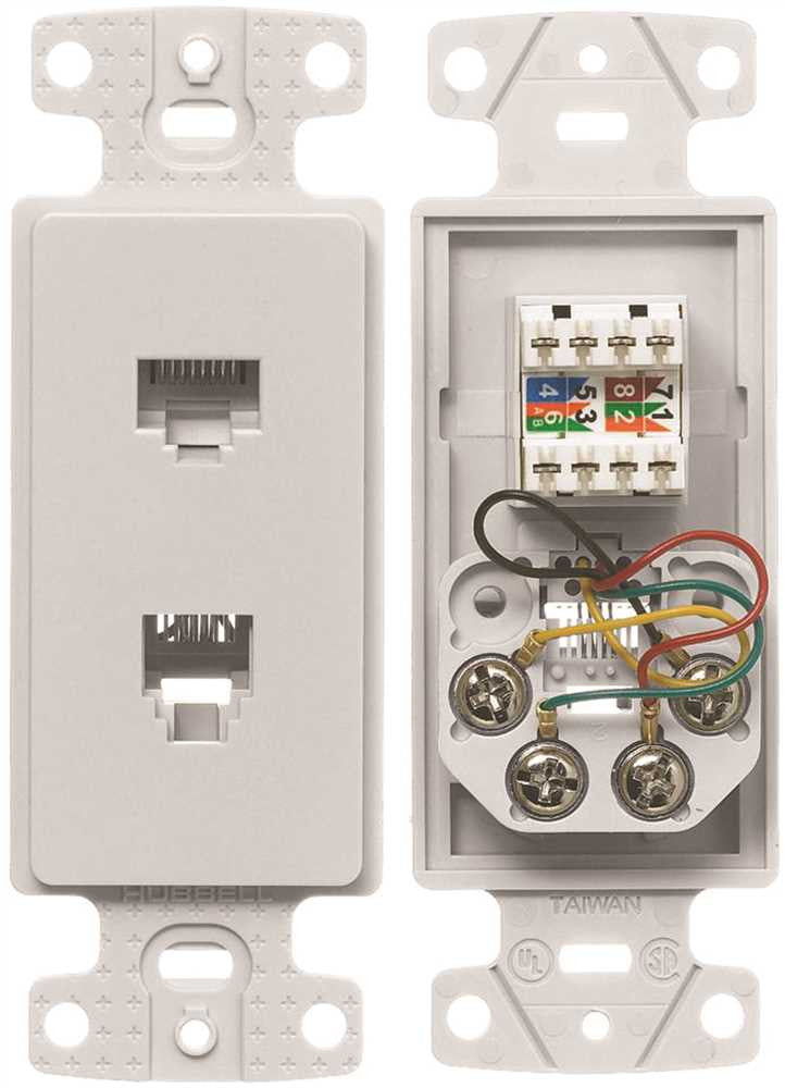 Plate Frame With Category 5e Jack 6 Position 4 Conductor Screw Terminations White