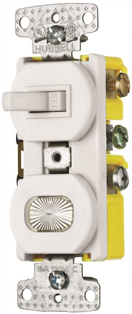 Switch 1-pole Toggle Illuminated 15a White