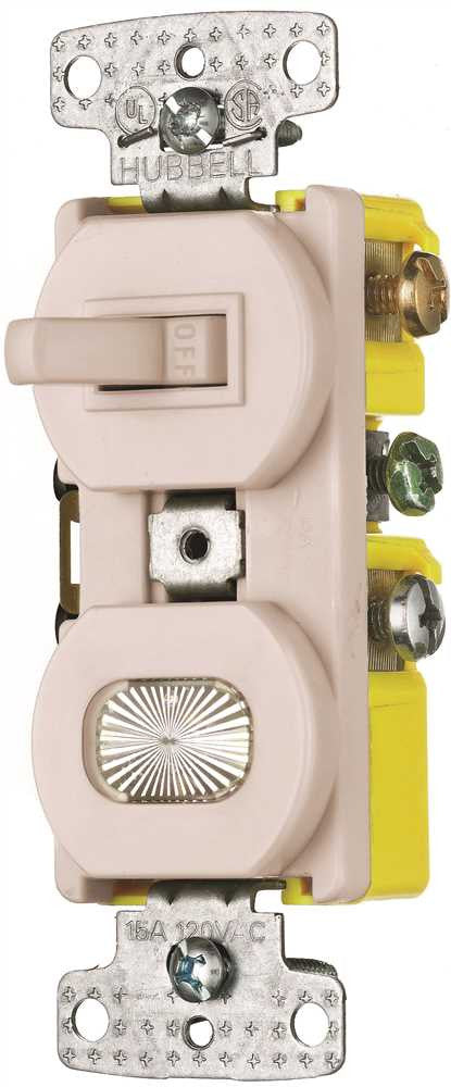 Switch 1-pole Toggle Illuminated 15a Almond