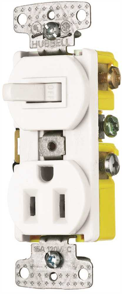 Combo Switch 3 Way And 2 Pole Receptacle 15 Amp Ivory