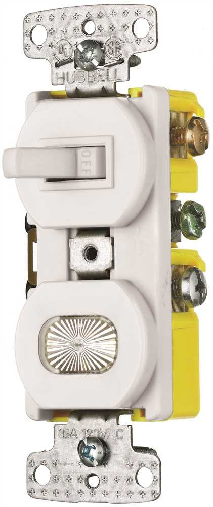 Switch 1-pole Combo 3way And Illuminated 15a White