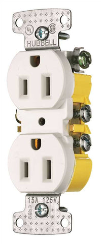 Receptacle Duplex 15a Push Terminal White