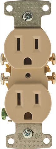 Receptacle Duplex 15a Push Terminal Ivory