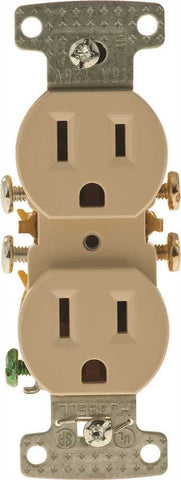 Receptacle Duplex 15a Self Grounding Ivory