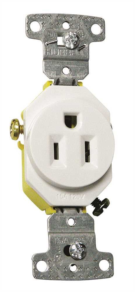 Receptacle Single Self Ground 15a 125v White