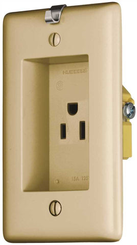 Clock Hanger Recess Receptacle 15amps 125volts Ivory