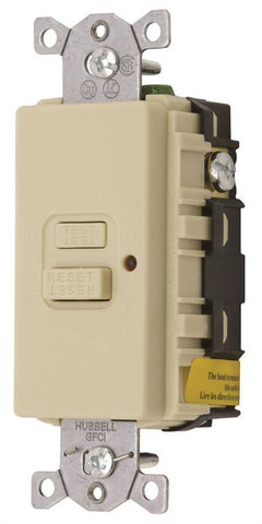 Gfci Faceless Led Receptacle 20 Amp 125 Volt Ivory