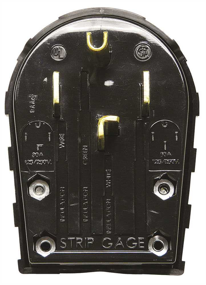 Range And Dryer Plug Sb 30 Or 50 Amp 3 Pole 4 Wire Angle Black