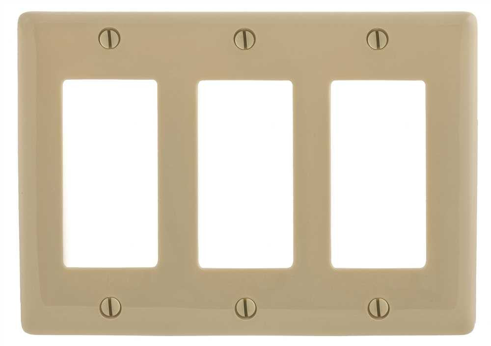 Decorator Wallplate 3-gang Ivory