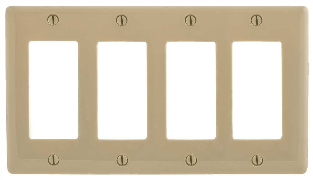 Decorator 4 Gang Wall Plate Ivory