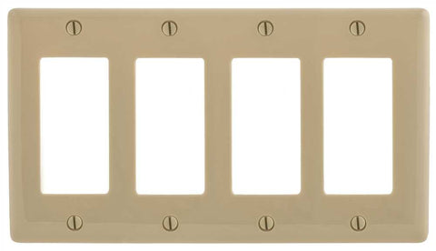 Decorator 4 Gang Wall Plate Ivory