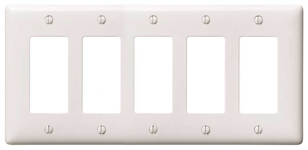 Decorator Wallplate 5-gang White