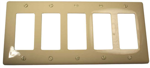 Decorator Wallplate 5-gang Ivory