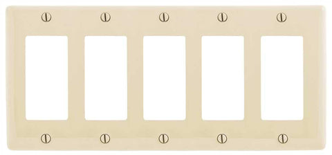 Decorator Wallplate 5-gang Almond