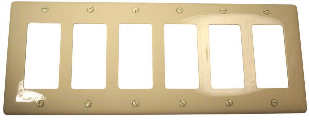 Decorator Wallplate 6-gang Ivory