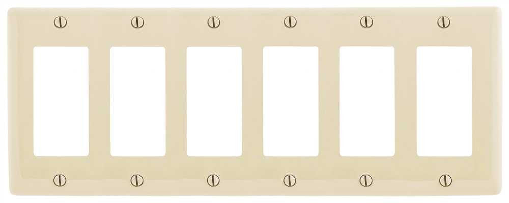 Decorator Wallplate 6-gang Almond