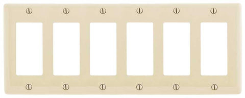 Decorator Wallplate 6-gang Almond