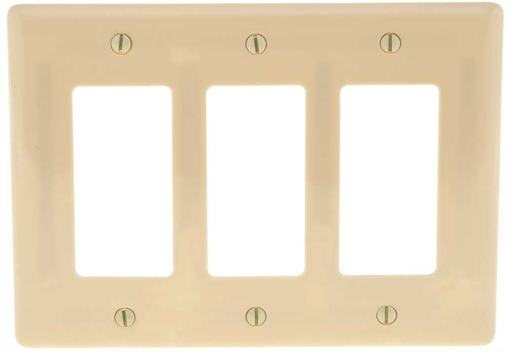 Decorator Wallplate Midi 3-gang Ivory