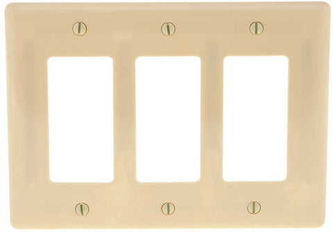 Decorator Wallplate Midi 3-gang Ivory