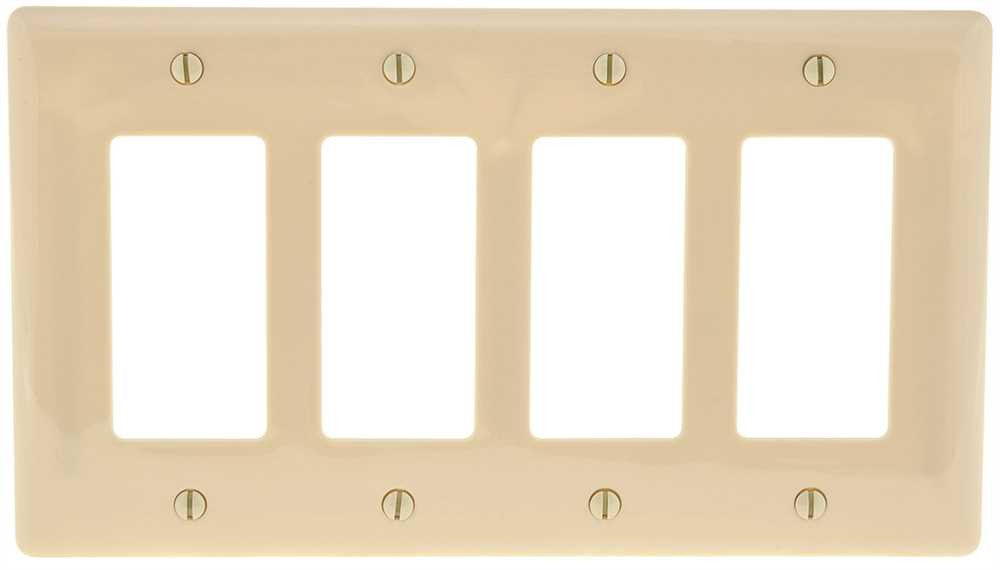 Decorator Wallplate Midi 4-gang Ivory