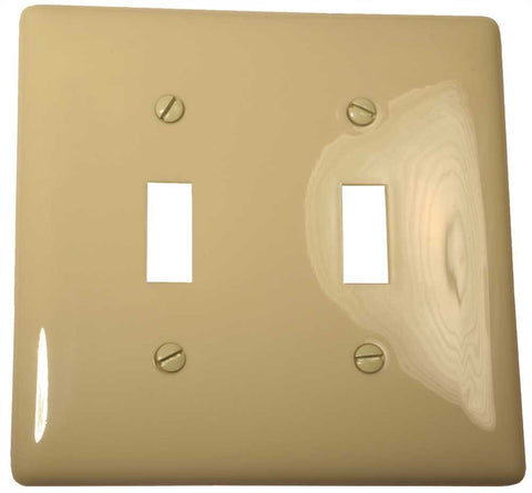 Wallplate Toggle 2 Gang Ivory