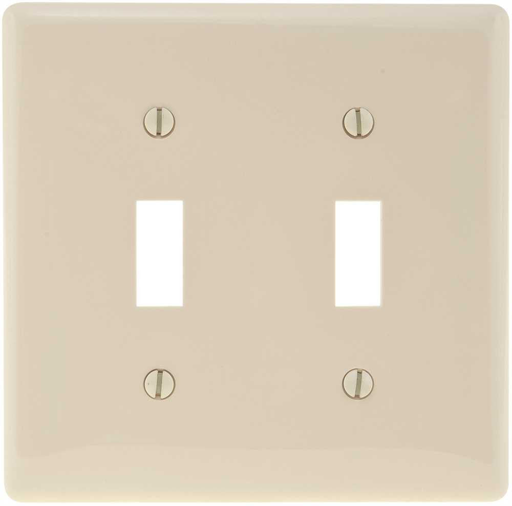 Wallplate Toggle 2-gang Almond