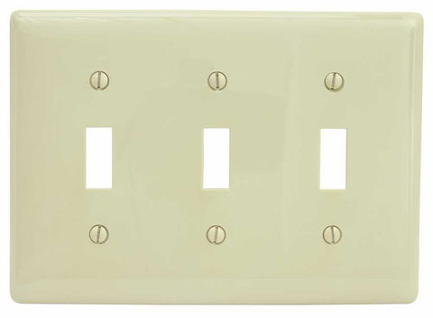 Wallplate Toggle 3 Gang Ivory