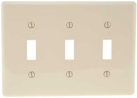 Wallplate Toggle 3-gang Almond