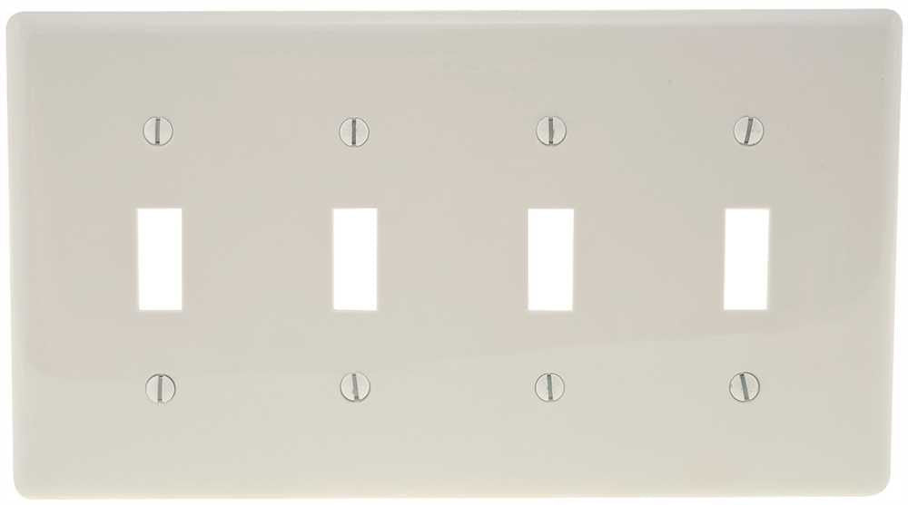 Wallplate Toggle 4 Gang White