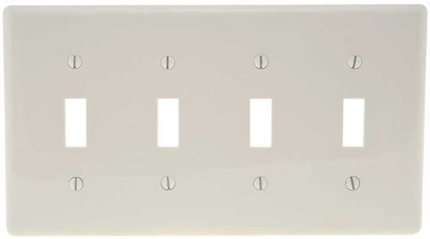 Wallplate Toggle 4 Gang White