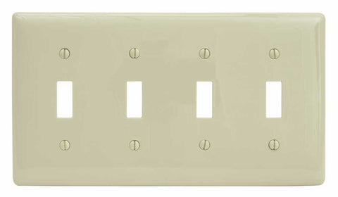 Wallplate Toggle 4-gang Ivory