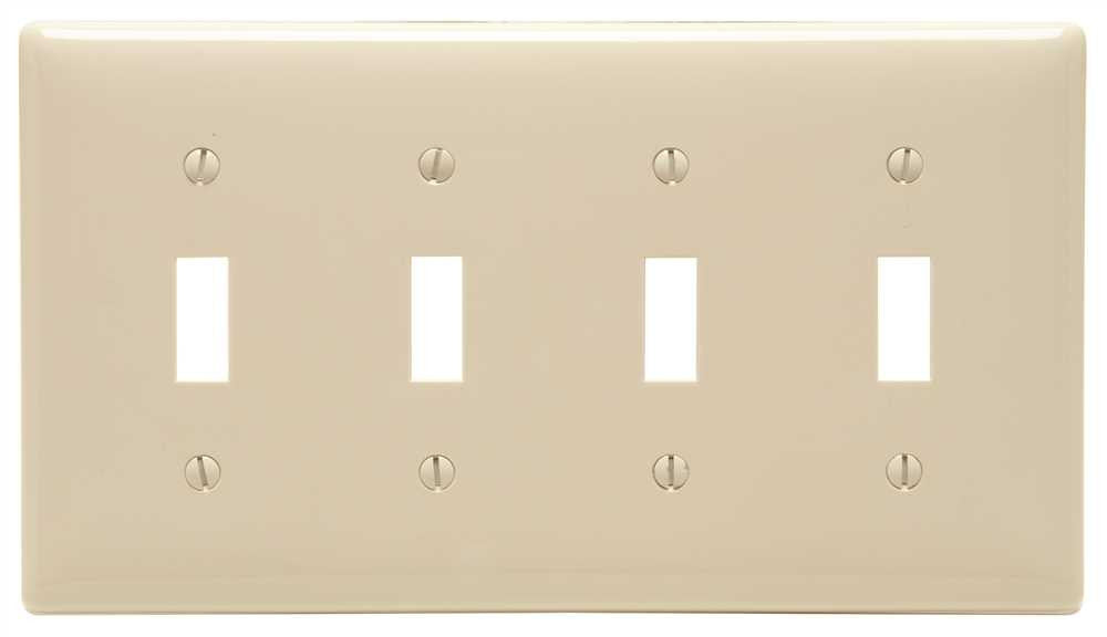 Wallplate Toggle 4-gang Almond