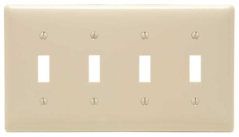 Wallplate Toggle 4-gang Almond