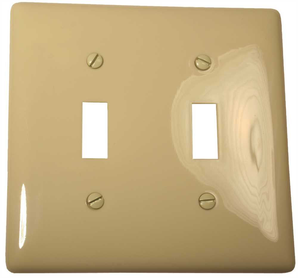 Wallplate Midi Toggle 2 Gang Ivory