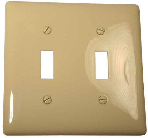 Wallplate Midi Toggle 2 Gang Ivory