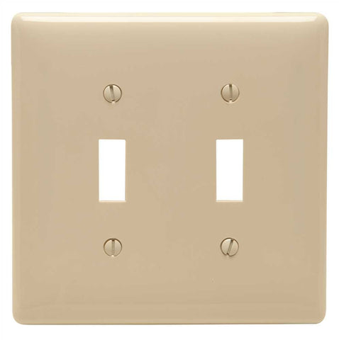 Wallplate Midi Toggle 2 Gang Almond