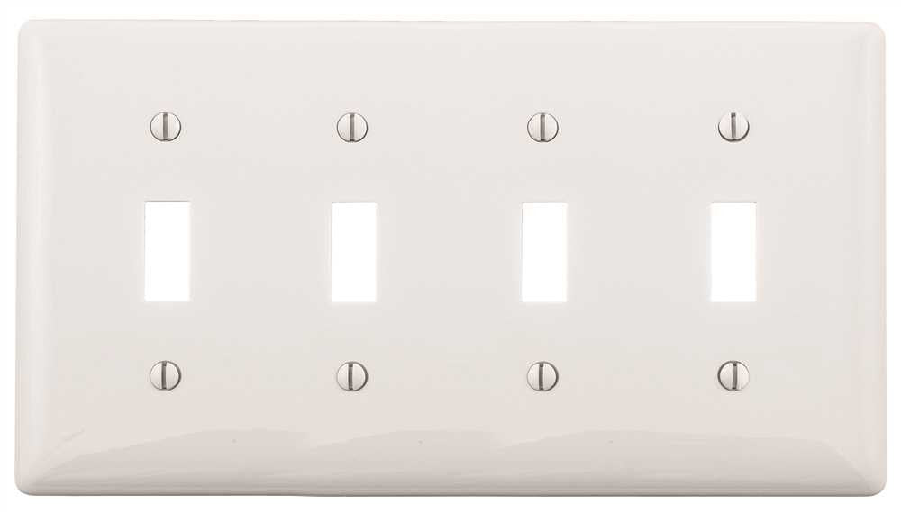 Wallplate Midi Toggle 4 Gang White