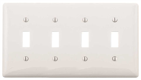 Wallplate Midi Toggle 4 Gang White