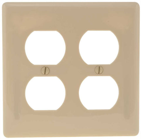 Wallplate 2-gang Duplex Ivory